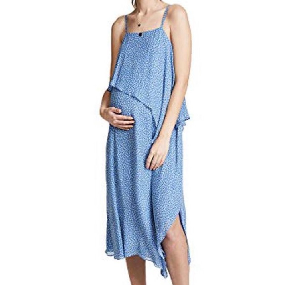 Hatch Savina Blue Floral Midi Dress